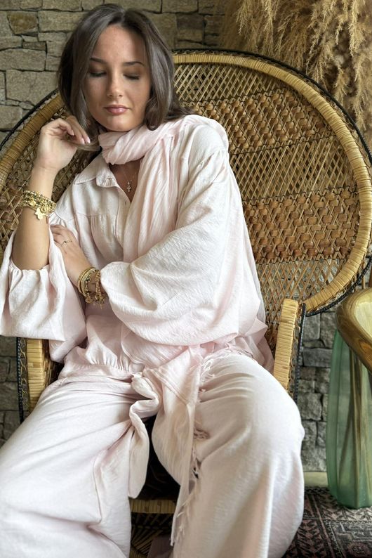 Basso Tie Smock Blouse Seashell